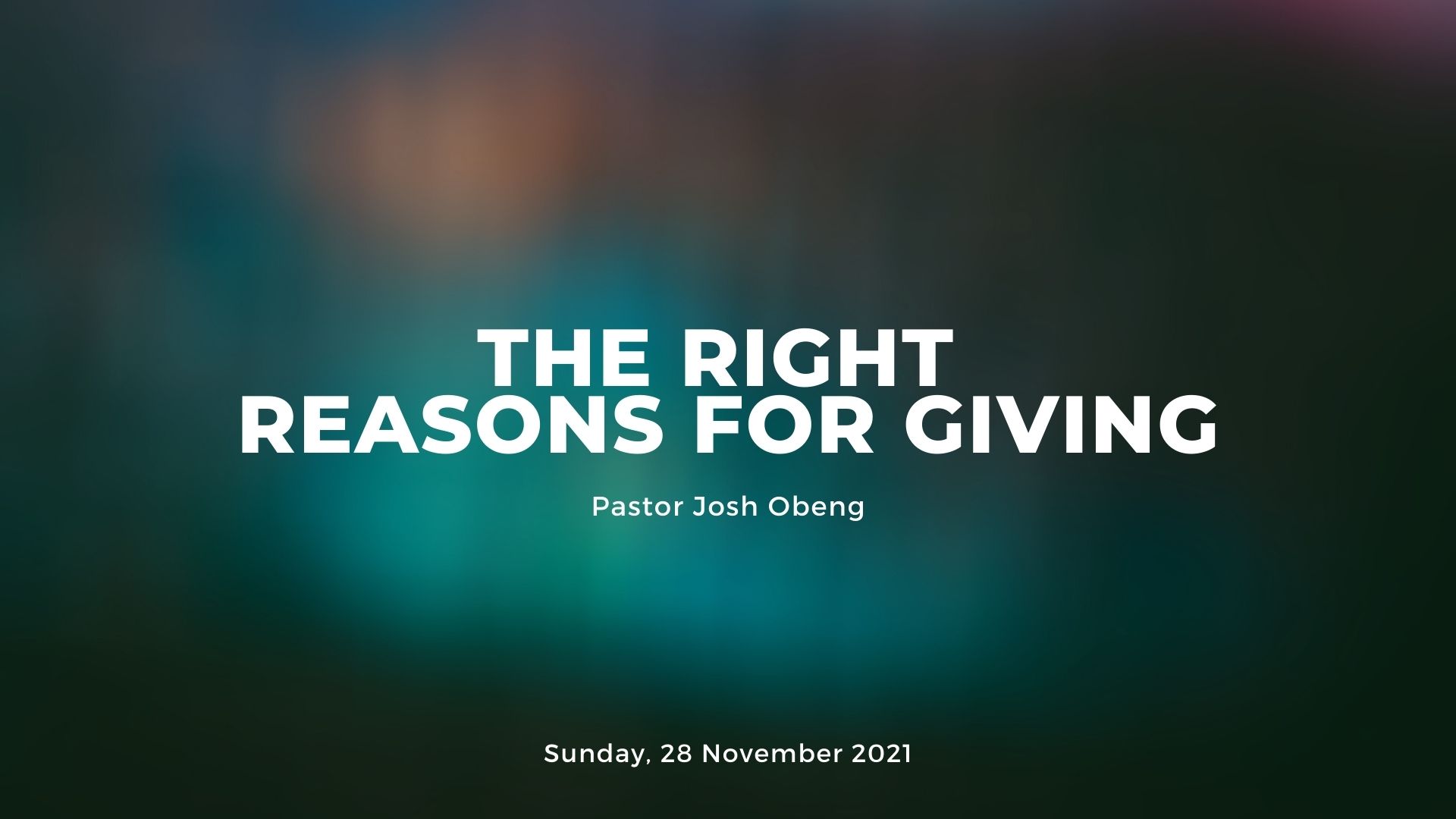 THE RIGHT REASONS FOR GIVING
